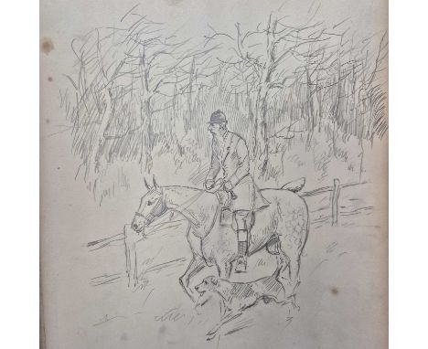 Early 20th century school. An Album of original Sketches and drawings in the manner of Lionel Edwards. Mainly horse, hunt and