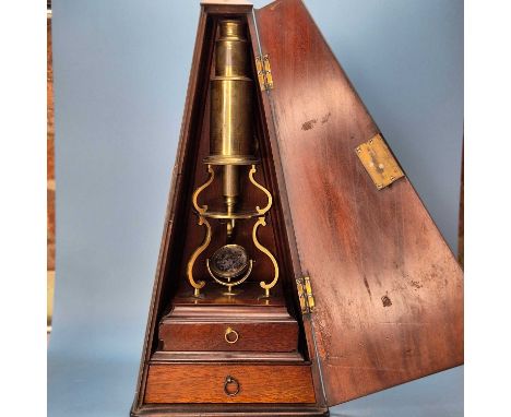 An Adams Culpeper-type Compound Monocular Microscope, English, Early 19th century, signed Adams London, of standard Culpeper 