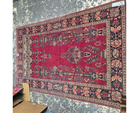 An antique Persian Kashan prayer rug. 210 x 133 cm. 