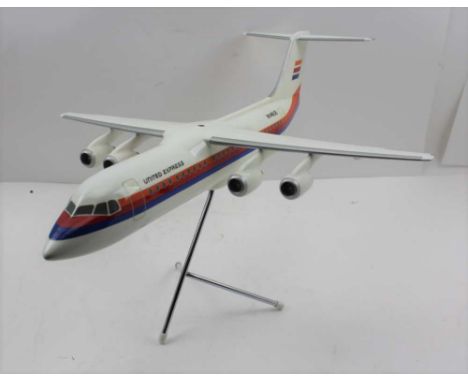 A "SPACE MODELS" BRITISH AEROSPACE 1/72 MODEL AIRCRAFT, 146/100 type in Aspen livery, United Express in the original card box