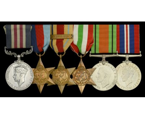 A Second War ‘Italy operations’ M.M. group of six awarded to Lance-Corporal R. W. Armstrong, Royal Army Service Corps, attach