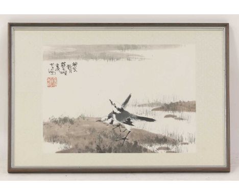 Cai Daxiong (Chinese, b.1946)Birdsdated year of Guihai (1983) and signed with an artist's seal u.l., ink and colour on paper2