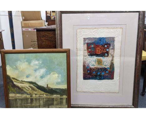 Jersey Nowiak - a lake scene, oil on board, and David Dodsworth - carborundum etching framed and glazed Location:If there is 