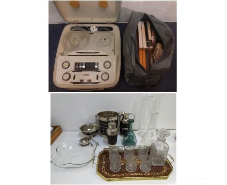 A mixed lot to include an Elizabethan LZ-29 reel to reel in cream travel case and a quantity of reels to include From Europe 
