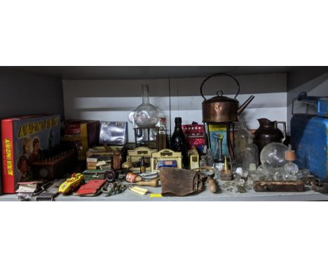A mixed lot to include Days Gone diecast model vehicles, boxed Amazing Robot game, a child's piano accordion and concertina, 