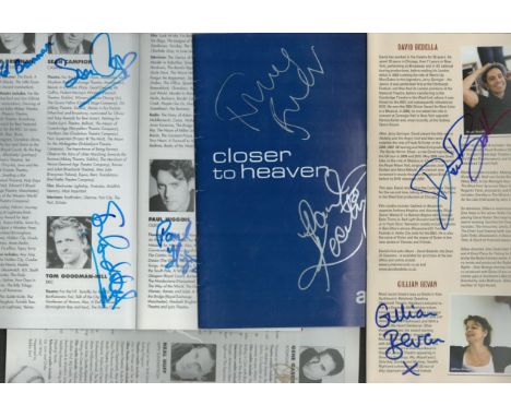 Theatre programme collection of 6 signed programmes. Signatures such as Kevin Carroll, Gene Gabriel, Dominic Fumusa, Neal Huf