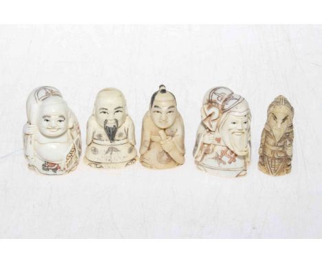 Collection of five figure netsuke.