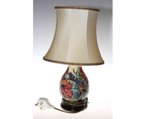 Moorcroft lamp with shade.