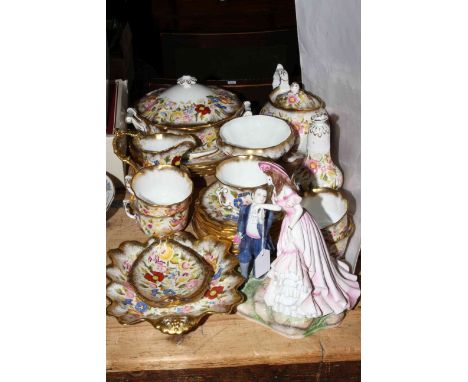 Twenty seven pieces of Hammersley 'Queen Anne 13166' bone china including tureen and teapot, together with Royal Worcester 'W