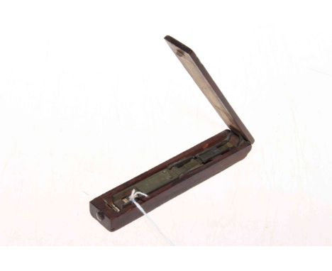 Georgian mahogany and brass pocket guinea scales by Stephen Oughton, Ormskirk.
