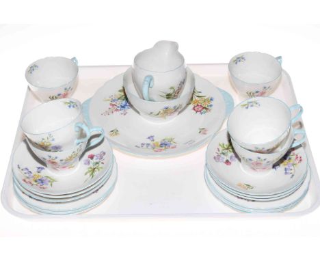 Twenty one piece Shelley Wildflowers tea service.