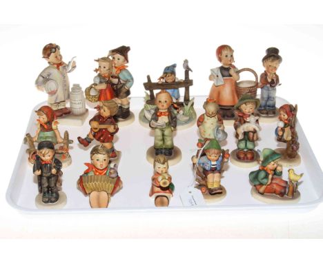 Collection of sixteen Hummel figures.