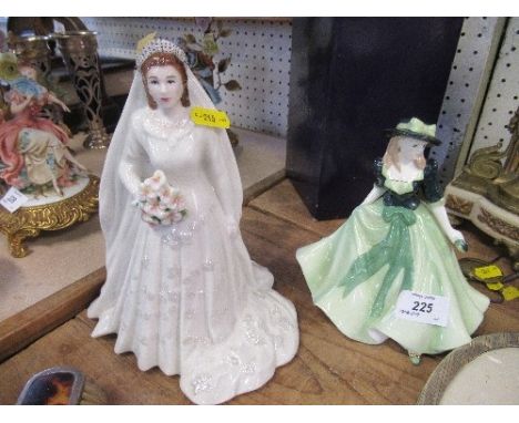 Three Royal Worcester figurines, Q E II, Princess Diana boxed with certificate and Holly