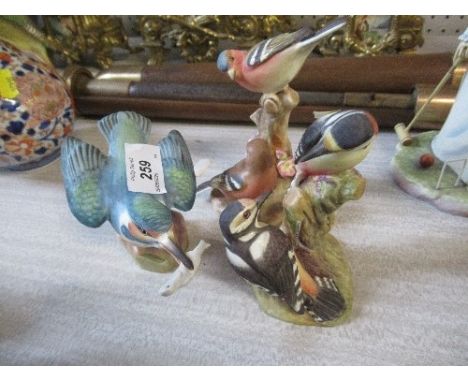 Three Royal Worcester birds