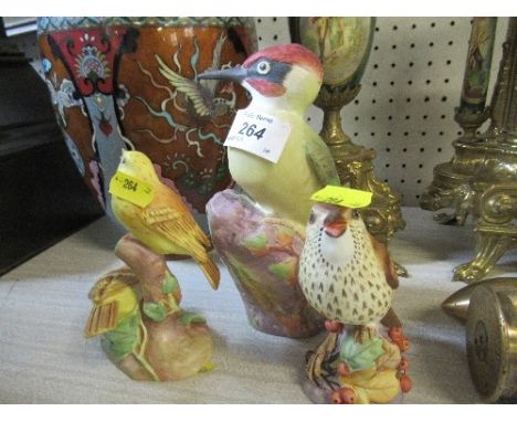 Three Royal Worcester birds