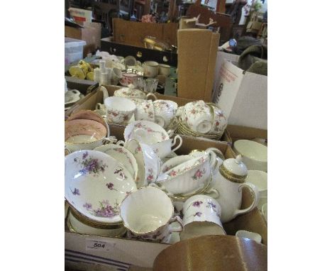 Box of Hammersley china and another box of teaware&nbsp;