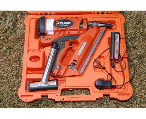 "Paslode Impulse" I M 350 nail gun with rechargeable battery with charger.