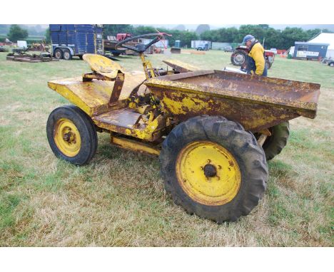 A Thwaites 1 ton diesel dumper with Lister single cylinder diesel engine - (engine starts easily and runs well and transmissi