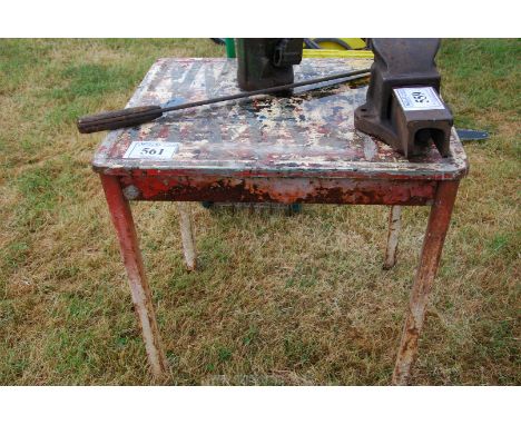 Metal workshop table.