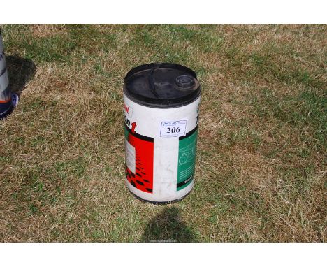 A 5 gallon drum of Castrol 15/40 engine oil. (Full).