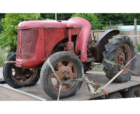 A David Brown VAK 1 petrol/T.V.O. engined farm tractor with the Bullet-hole type grille and magneto ignition. This type of tr