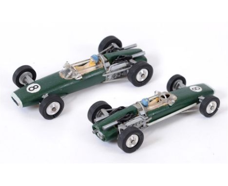 A CORGI HAND-BUILT PROTOTYPE B.R.M. 3 LITRE FORMULA 1 RACING CAR 1960s, the carved wooden body with plastic and metal detaili