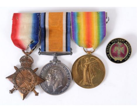 A GREAT WAR TRIO OF MEDALS TO PRIVATE C.H. PEARMAN, ESSEX REGIMENT comprising the 1914-15 Star, British War Medal 1914-20 and