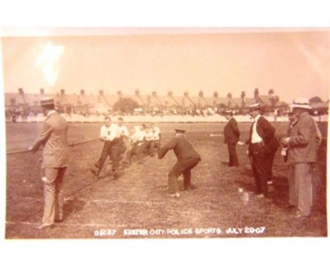 POSTCARDS - EXETER (DEVON) Twelve cards, comprising real photographic views of Exeter City Police Sports, 20th July 1907 (eig