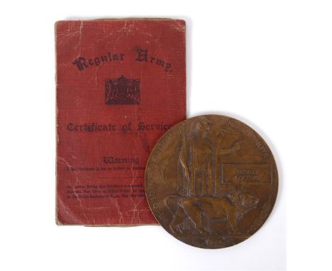 A GREAT WAR MEMORIAL PLAQUE TO THOMAS COCKING (Thomas Cocking), in original folding cardboard case, with accompanying paperwo
