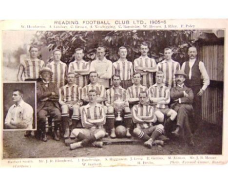 POSTCARDS - READING (BERKSHIRE) Four cards, comprising real photographic group portraits of Reading Football Team, 1911-12 (b