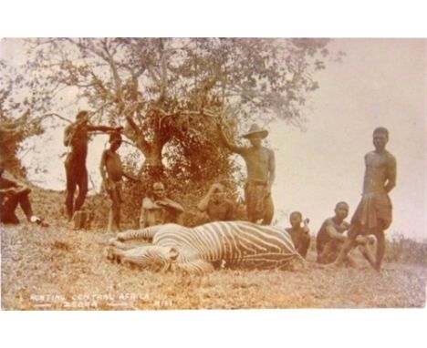 POSTCARDS - ASSORTED Fifty-seven cards, including real photographic views of Zebra Hunting (by Sapsco of Johannesburg); Telsc