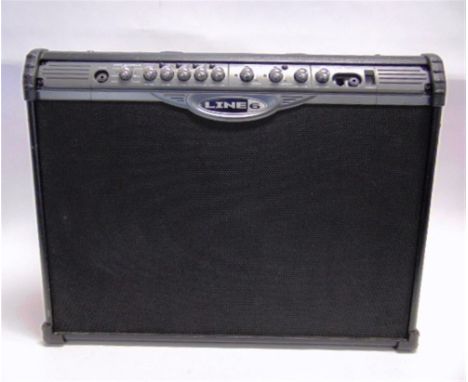 A LINE 6 'SPIDER II' STEREO AMPLIFIER 150 Watts, with two Celestion speakers, variable effects and a single guitar input, 52c