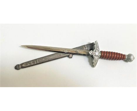 GERMAN ARMY OFFICERS WWII DAGGER LETTER OPENERwith a stiletto 14cm blade marked 'Friedrich Preusse K.G. Braunschweig 1884-193