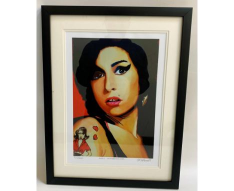 ED O'FARRELLAmhy Winehouse, print, signed and numbered 2/200, framed, 36cm x 25.5cm 