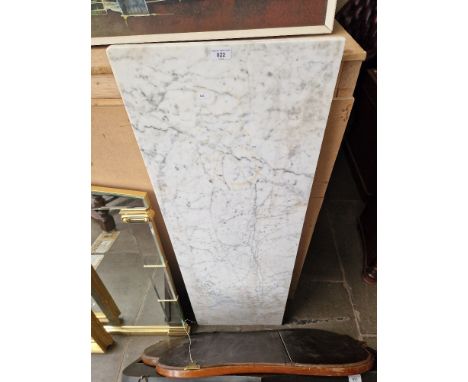 A Carrera marble table/counter top.&nbsp;approx 46cm x 137cm