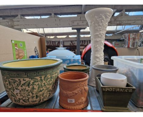 Six various ceramic planters.