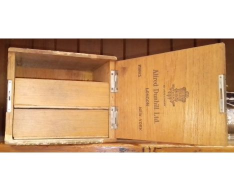 An Alfred Dunhill cedar cigar box.