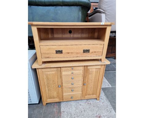 A modern light oak sideboard &amp; tv unit  