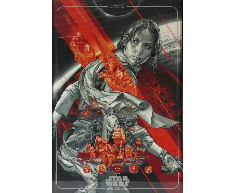 Star Wars Rogue One - Mondo screen-print poster, artwork by Martin Ansin, edition of 1775, framed, 24 x 36 inches. Informatio