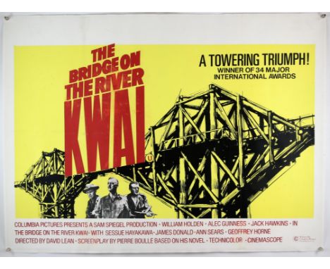 The Bridge on the River Kwai (R-1968) British Quad film poster, Academy Award release, linen backed, 30 x 40 inches. 