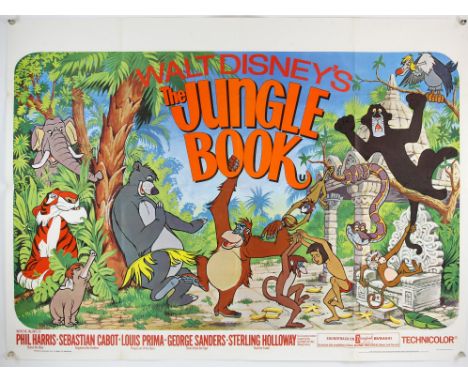 Walt Disney's The Jungle Book (R-1975) British Quad film poster, folded, 30 x 40 inches. Condition Report:  Generally in VG c