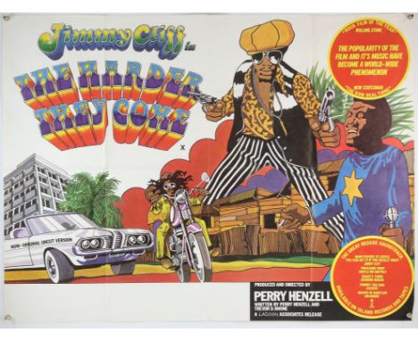 The Harder They Come (R-1977) British Quad film poster, starring Jimmy Cliff, Lagoon Associates, folded, 30 x 40 inches. 