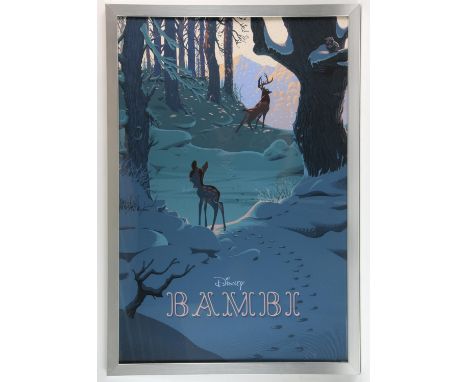 Mondo X Cyclops Print Works Print No.12: Bambi - Mondo screen-print poster, artwork by Laurent Durieux, edition of 400, frame