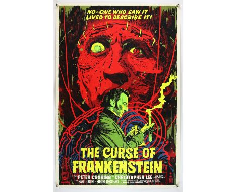 The Curse of Frankenstein - Mondo Hammer Horror screen-print poster, starring Christopher Lee & Peter Cushing, artwork by Fra