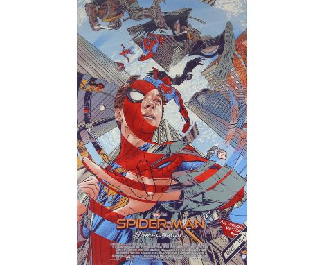 Spider-Man Homecoming - Mondo screen-print poster, artwork by Martin Ansin, edition of 2030, framed, 24 x 36 inches. Informat