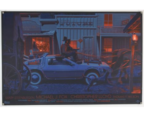 Back to the Future III - Mondo screen-print poster, artwork by Laurent Durieux, edition of 575, flat, not backed, 24 x 36 inc