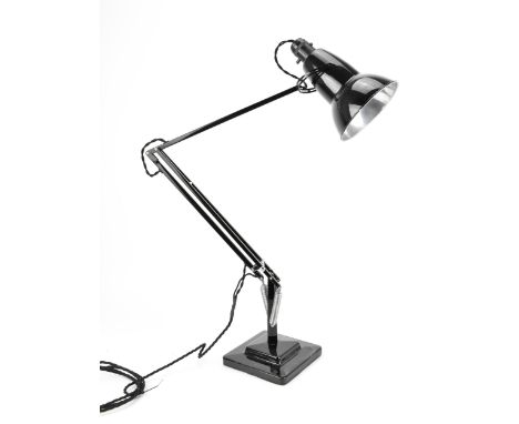 A Herbert Terry anglepoise lamp, model 1227 in black painted metal, of hinged and rotating form, with constant tension spring