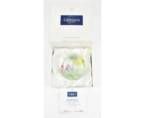 A Caithness Whitefriars glass paperweight, in the 'Shingle Beach' pattern, limited edition no. 19/100, designed by Allan Scot