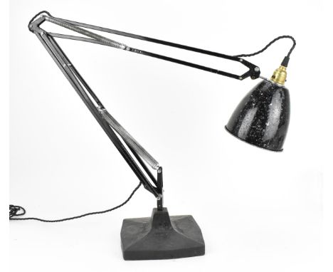 A Herbert Terry anglepoise lamp 1209, circa 1940s, painted in black with four spring action, rotating from the base 
