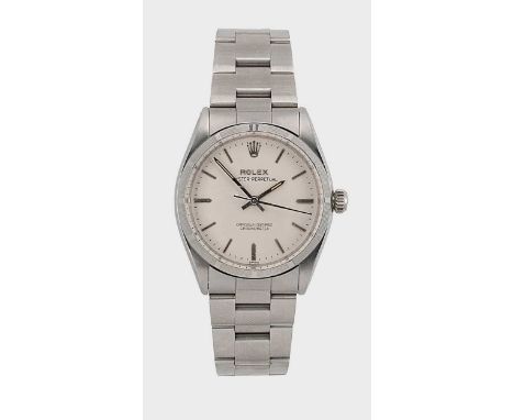 Rolex - A steel 'Oyster Perpetual 34' wristwatch, circa 1958, model number 6565, serial number 370871, signed circular white 